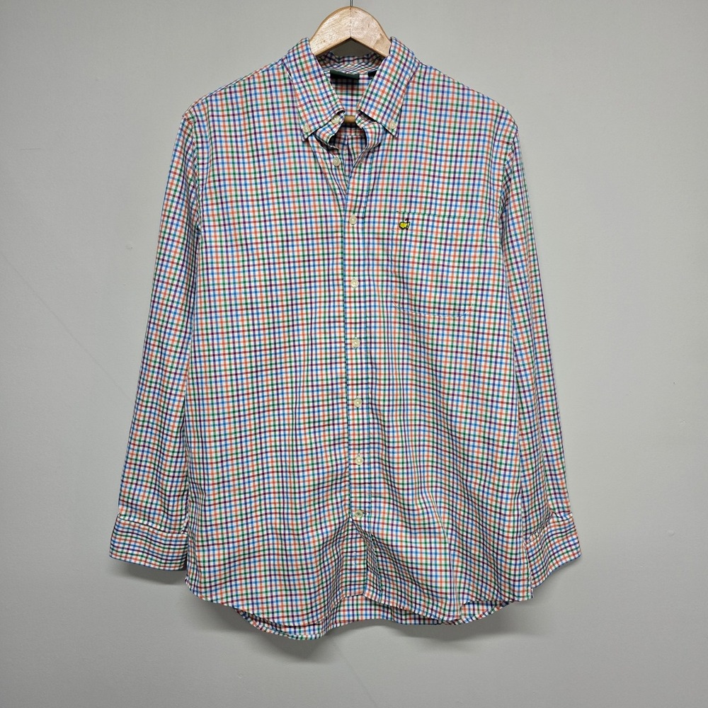 Masters by Bobby Jones Shirt Mens L Multi-Color Gingham Check Preppy Golf